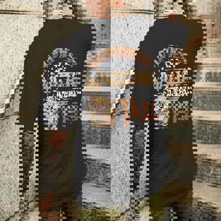 ポメラニアン犬種ポメラニアン メンズTシャツ バックプリント 彼への贈り物