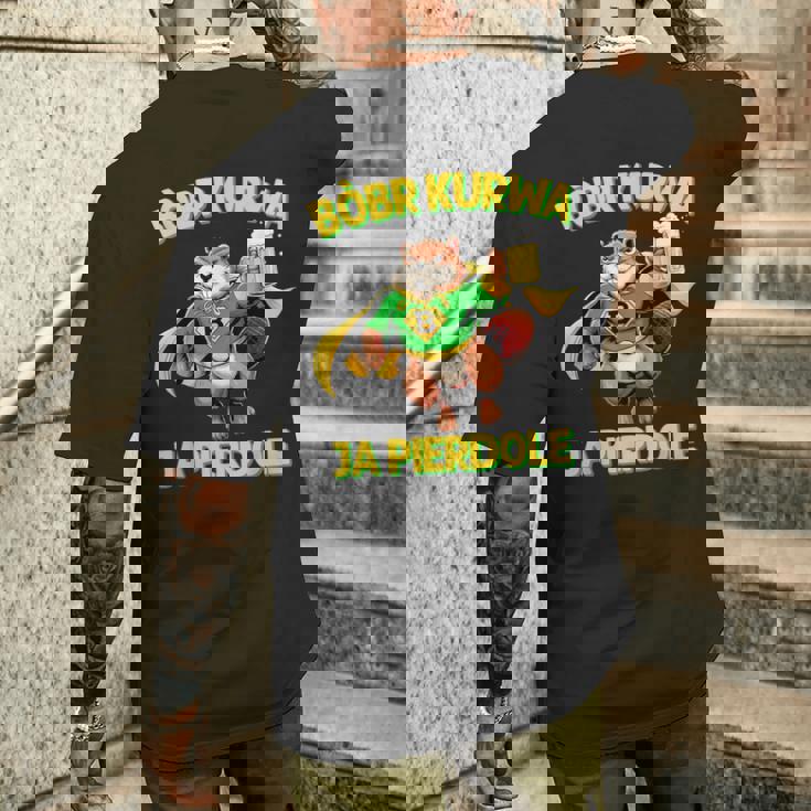 ポーランド製bober Meme Bóbr Bober Kurwa ポーランドビール はいpierdole メンズTシャツ バックプリント 彼への贈り物