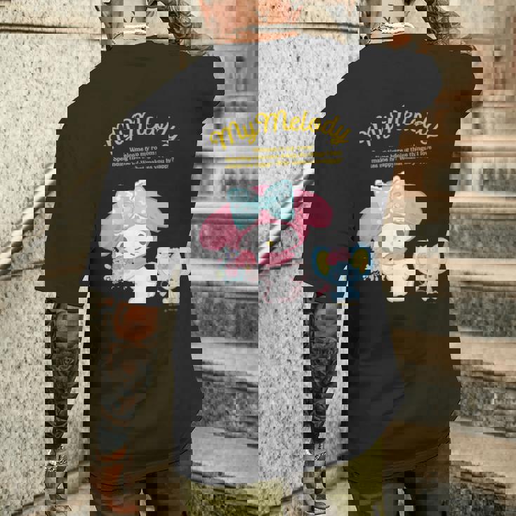 マイメロディ ハピネスマイルーム メンズTシャツ バックプリント 彼への贈り物