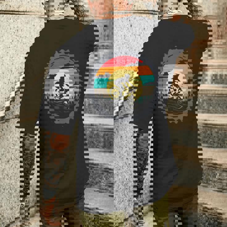 マウンテンバイク サイクリング レトロ ヴィンテージ Mtb 自転車ライダー メンズTシャツ バックプリント 彼への贈り物