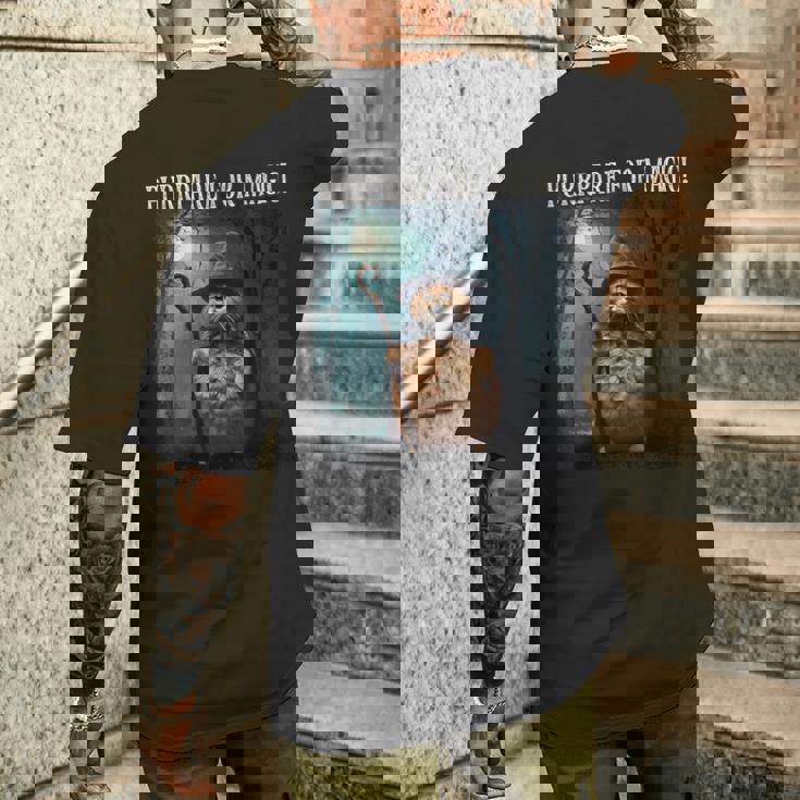 マジック・ファニー・ウィザード・キャットのためにパープレイしよう メンズTシャツ バックプリント 彼への贈り物