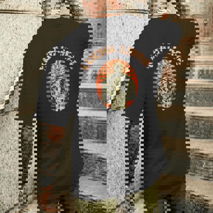 マスクに入ったレスラー ルチャリブレ メキシコレスリング メンズTシャツ バックプリント 彼への贈り物