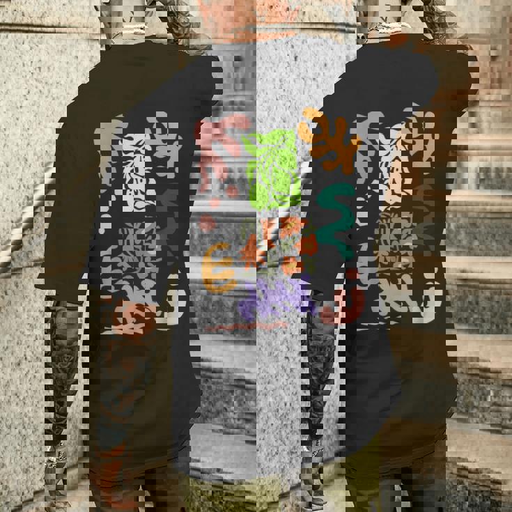 マティス風絵画 ボタニカル 花柄 抽象模様 メンズTシャツ バックプリント 彼への贈り物