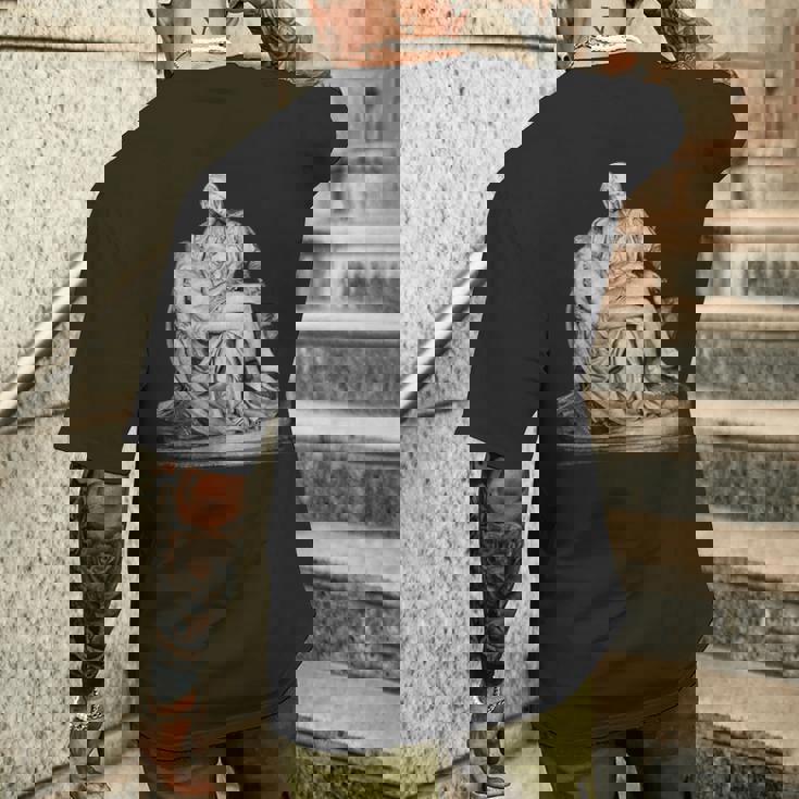 マドンナ・デッラ・ピエタ ミケランジェロ メンズTシャツ バックプリント 彼への贈り物