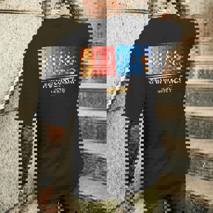 マネーの進化 ビットコイン Btc暗号通貨 メンズTシャツ バックプリント 彼への贈り物