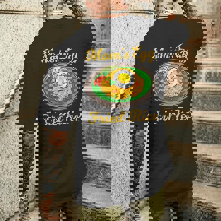 ママの卵 チャーハン目玉焼き メンズTシャツ バックプリント 彼への贈り物