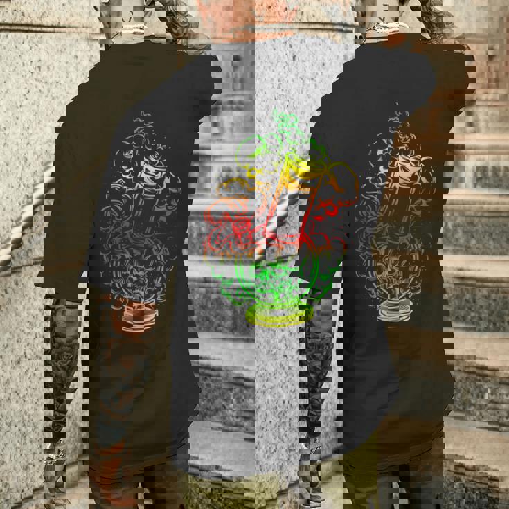 マリファナ スカル ボング 大麻 ウィード 420 ラスタ ギフト メンズTシャツ バックプリント 彼への贈り物