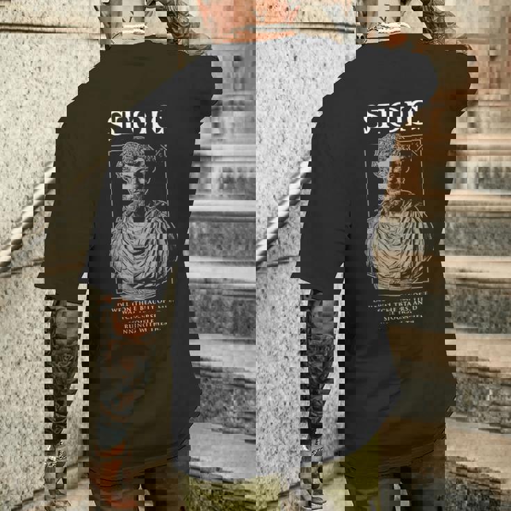 マルクス アウレリウス ストイシズム人生の美しさについての哲学の名言 メンズTシャツ バックプリント 彼への贈り物