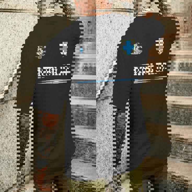 マルセイユ スポーツサッカージャージ フラッグ フットボール メンズTシャツ バックプリント 彼への贈り物