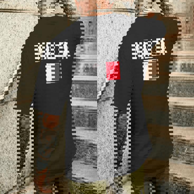 マルタ マルチーズ ティーフラッグ お土産ギフト メンズTシャツ バックプリント 彼への贈り物