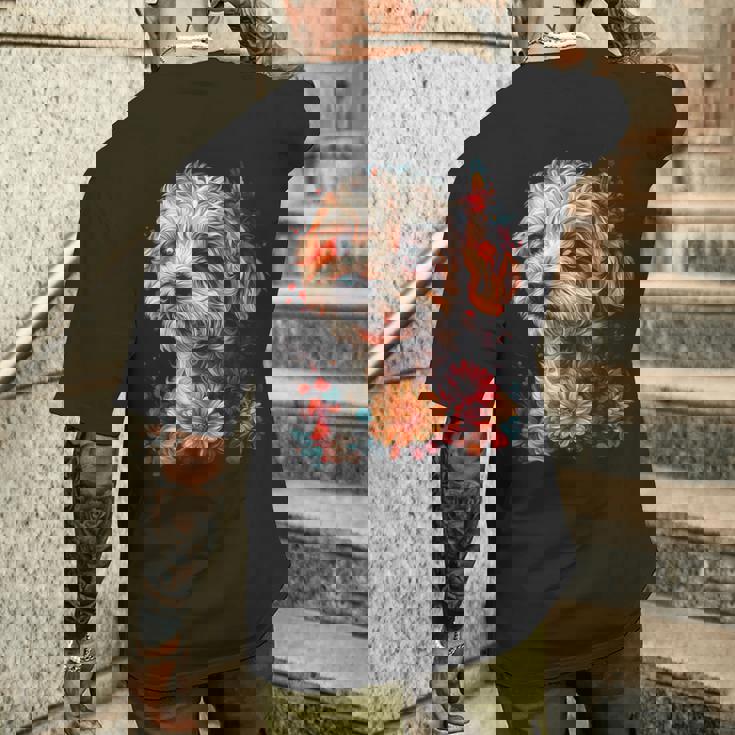 マルチプー犬 グラフィック ペット イラスト マルチプー メンズTシャツ バックプリント 彼への贈り物