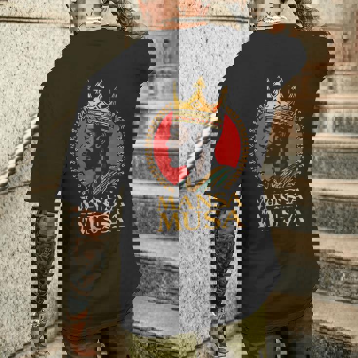 マンサ・ムーサ アフリカの王 歴史上最も裕福な男 マリ帝国 メンズTシャツ バックプリント 彼への贈り物