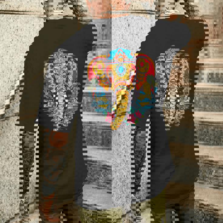 マンダラ タイ 象 恋人 タイ バックパッカー メンズTシャツ バックプリント 彼への贈り物