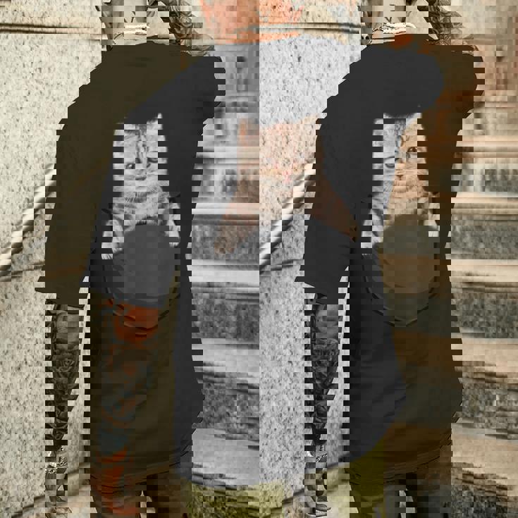 マンチカンポケットの中の猫猫好き メンズTシャツ バックプリント 彼への贈り物