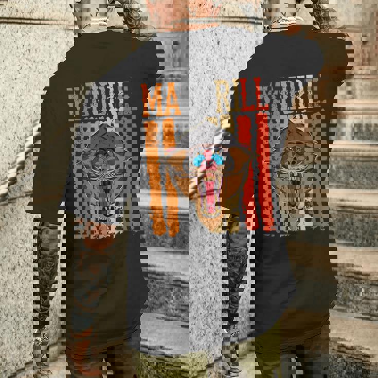 マンドリル 霊長類 マンドリル 動物生物学者 サバンナ動物園 メンズTシャツ バックプリント 彼への贈り物