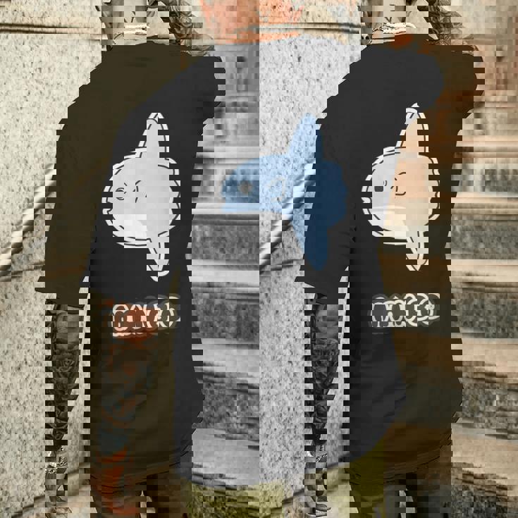 マンボウ Manbo【どうぶつフレンズ】魚 ゆるくて かわいい キャラクター イラスト メンズTシャツ バックプリント 彼への贈り物