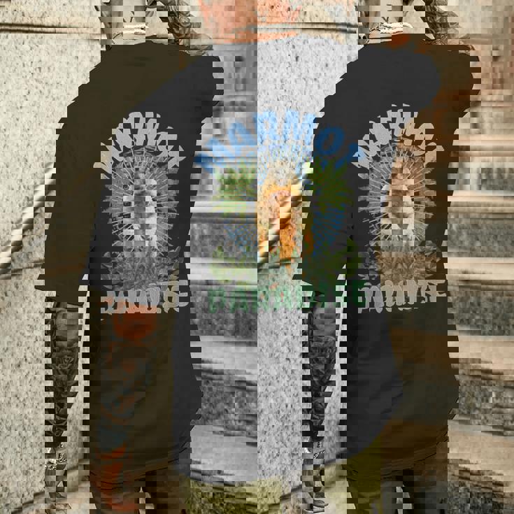 マーモッツキュート-アニマルアースデイマーモット愛好家 メンズTシャツ バックプリント 彼への贈り物