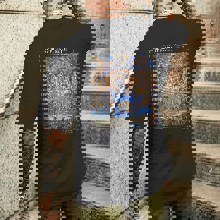 ミケランジェロ 絵画 最後の審判 美術愛好家のために メンズTシャツ バックプリント 彼への贈り物