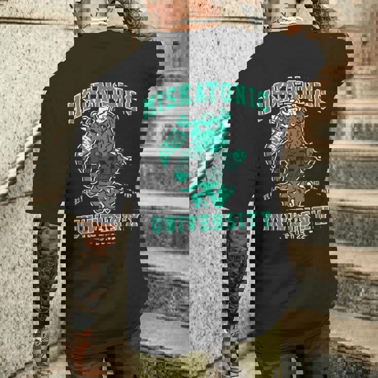 ミスカトニック大学 クトゥルフ 不気味なかわいいモンスター メンズTシャツ バックプリント 彼への贈り物