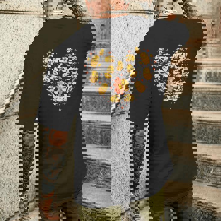 ミツバチのハートの形 ミツバチ メンズTシャツ バックプリント 彼への贈り物