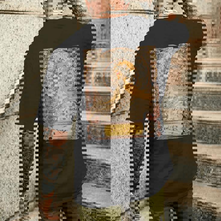 ミュシャラプリュムゾディアックレディアールヌーボー メンズTシャツ バックプリント 彼への贈り物