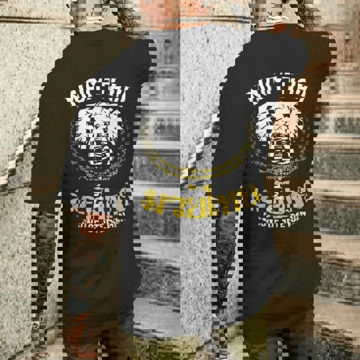 ムエタイ ボクシング エレファント ギフト 格闘技 メンズTシャツ バックプリント 彼への贈り物