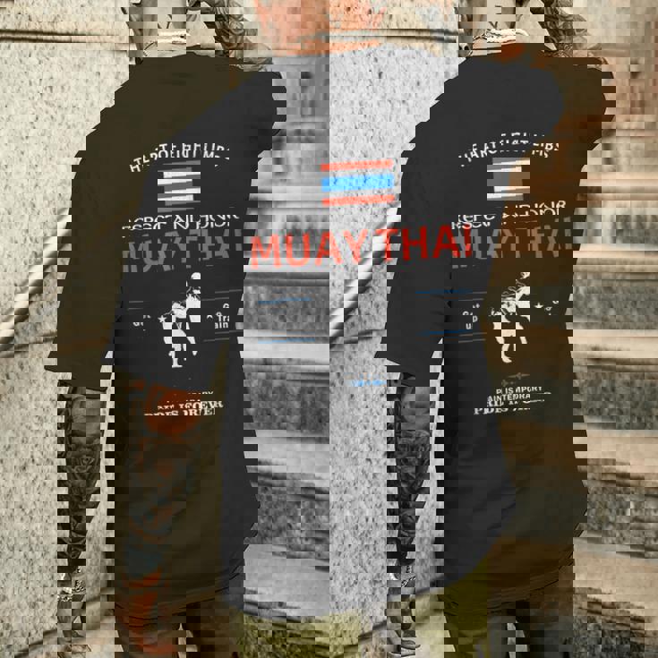 ムエタイ戦闘機 タイ国旗 ムエタイ メンズTシャツ バックプリント 彼への贈り物