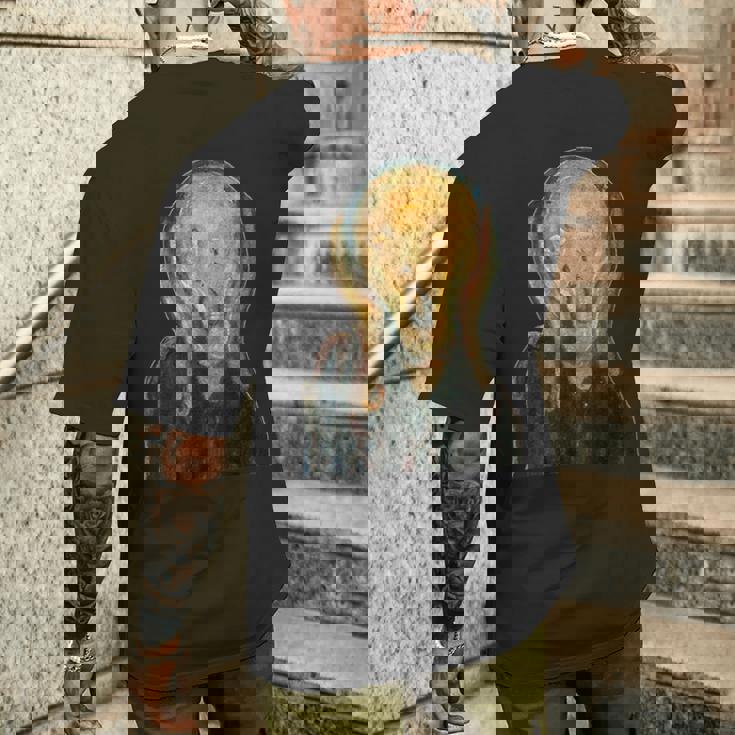 ムンクの叫び《切り抜き》【世界の名画】エドヴァルド・ムンク Munch 美術館アート メンズTシャツ バックプリント 彼への贈り物