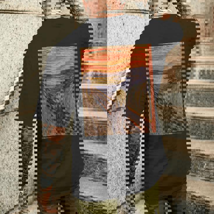 ムンクの叫び【世界の名画】エドヴァルド・ムンク Edvard Munch 美術館アート メンズTシャツ バックプリント 彼への贈り物