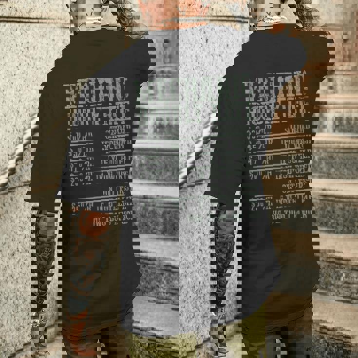 メカニック 時給 メカニック メンズTシャツ バックプリント 彼への贈り物