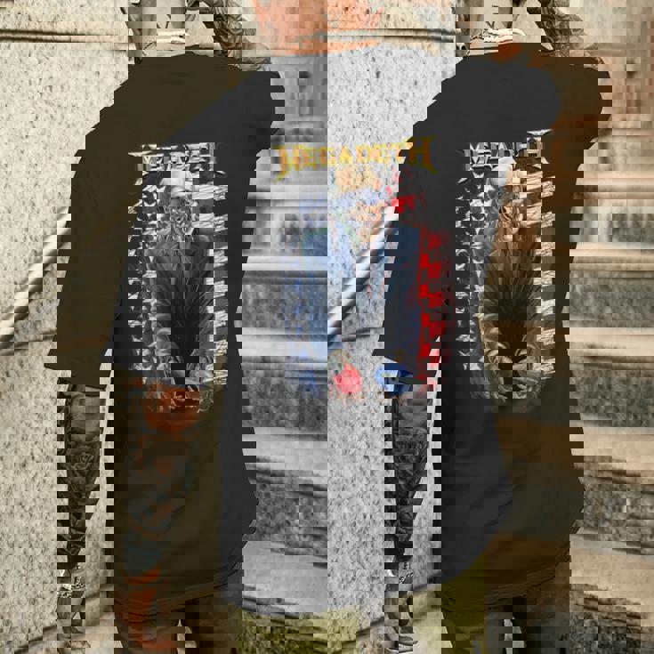 メガデス 振るう手榴弾 メンズTシャツ バックプリント 彼への贈り物