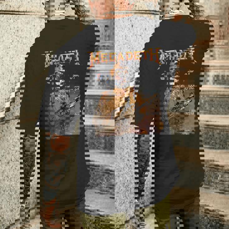 メガデス -O Faro Goodo What Nuclear メンズTシャツ バックプリント 彼への贈り物