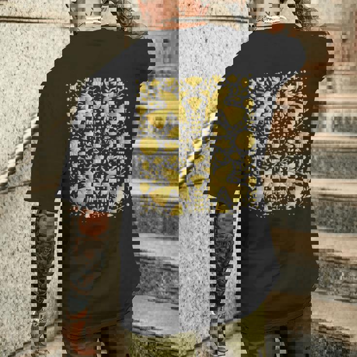 メキシカンテナンゴスのメキシカンゴールド刺繍プリント。 メンズTシャツ バックプリント 彼への贈り物