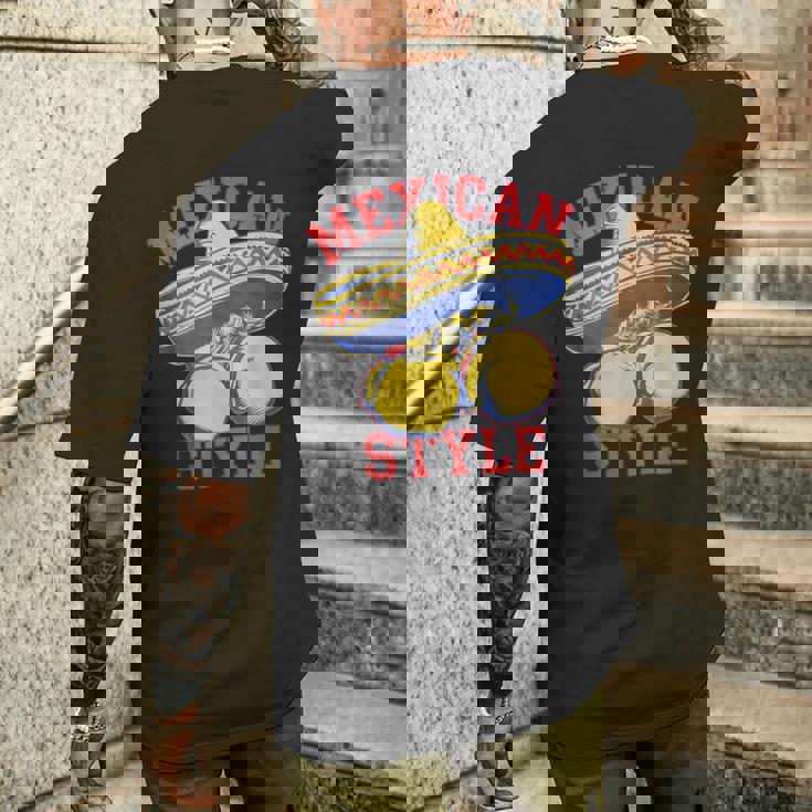 メキシコボクシングスタイル メキシコ国旗 メキシコボクシングスタイルフラッグ メンズTシャツ バックプリント 彼への贈り物