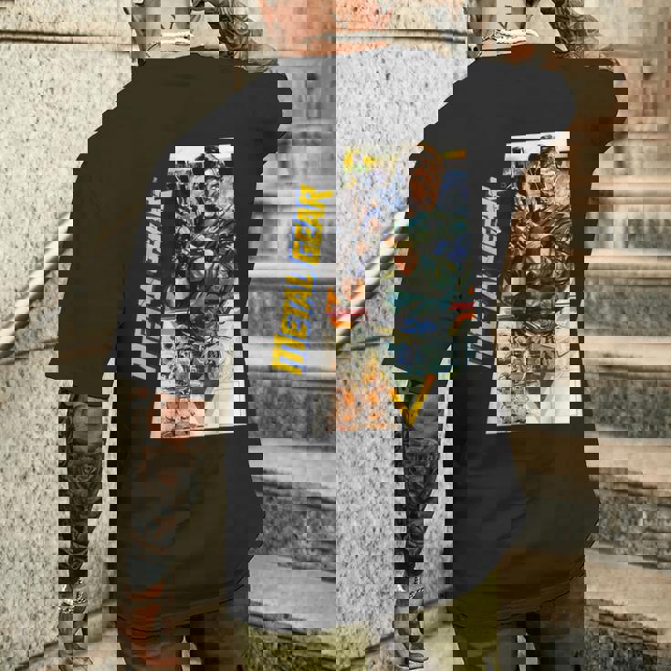 メタルギアボックス アート タクティカル スパイ活動 レトロゲーマー メンズTシャツ バックプリント 彼への贈り物