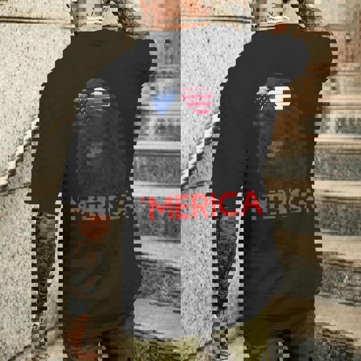 メリカ Englsh Cockerspaniel アメリカ国旗 7月4日 メンズTシャツ バックプリント 彼への贈り物