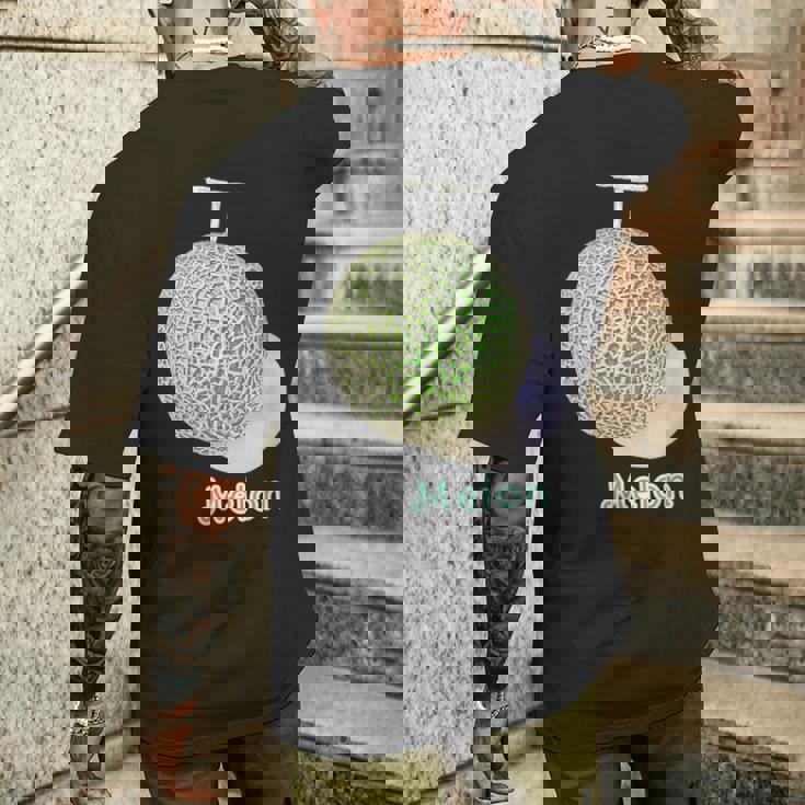 メロン Melon 『フルーツ ポップ』果物 リアル シンプル かわいい イラスト メンズTシャツ バックプリント 彼への贈り物