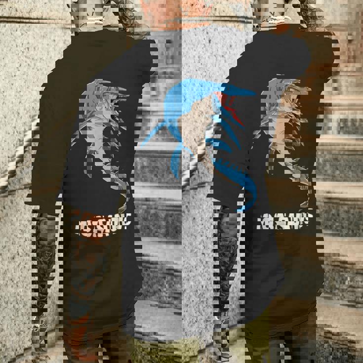 モササウルス 先史時代デザイン メンズTシャツ バックプリント 彼への贈り物