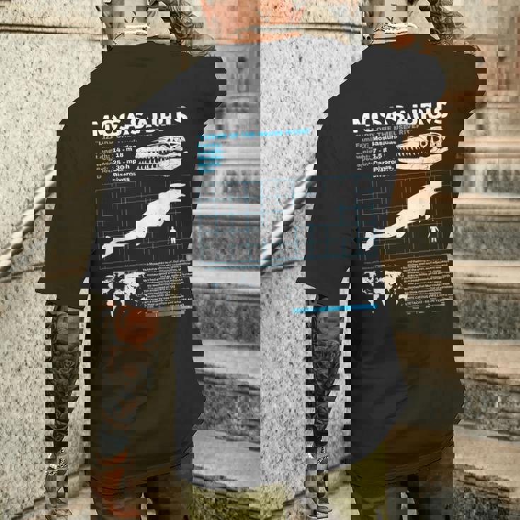 モササウルスファクトシート恐竜科学ファクトシート メンズTシャツ バックプリント 彼への贈り物