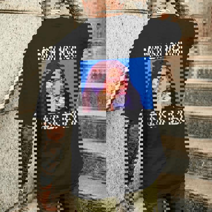 モシ・モシ・ジーザス・デス面白い メンズTシャツ バックプリント 彼への贈り物