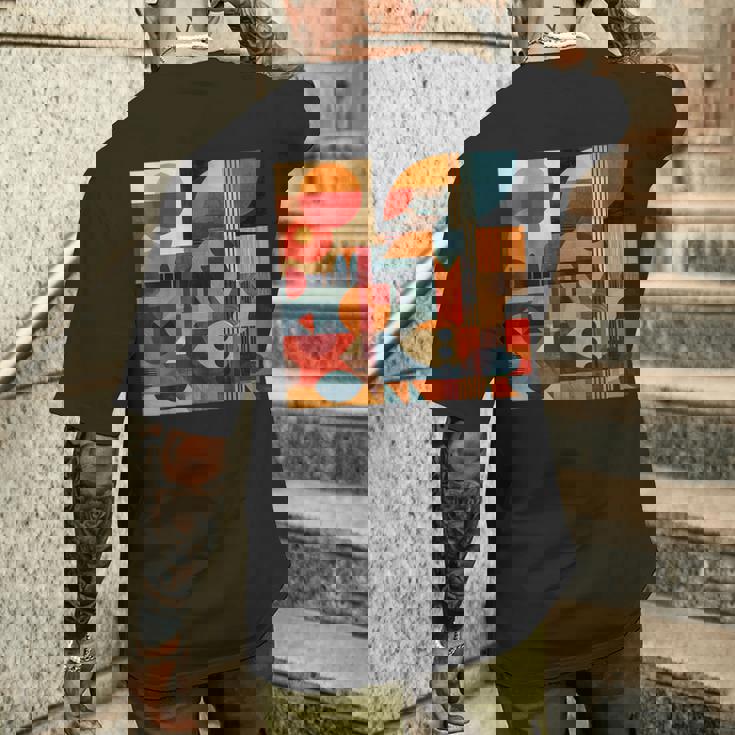 モダン 抽象 パターン ボーホー 抽象 幾何学 メンズTシャツ バックプリント 彼への贈り物