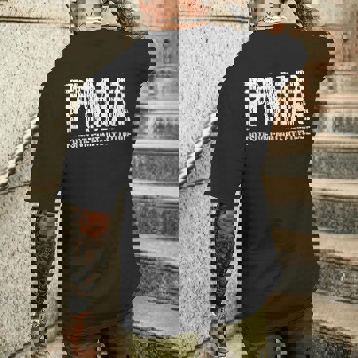 モチベーションを高めるpmaポジティブメンタルアティチュードにインスパイアされたtシャツ メンズTシャツ バックプリント 彼への贈り物