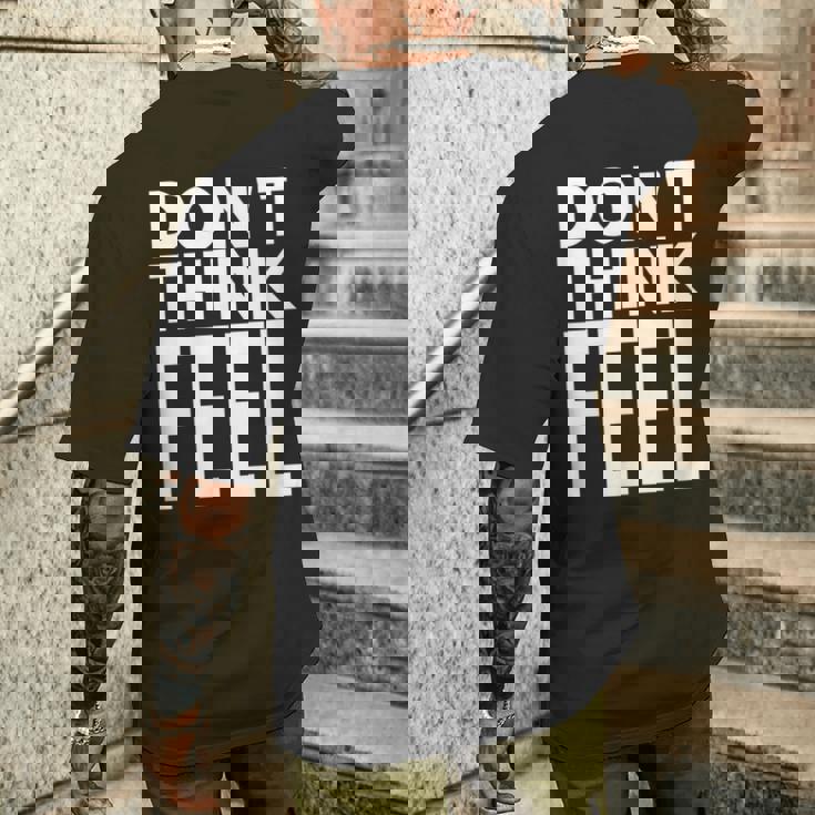 モチベーションを高める引用tシャツ Don't Think Feel インスピレーション メンズTシャツ バックプリント 彼への贈り物