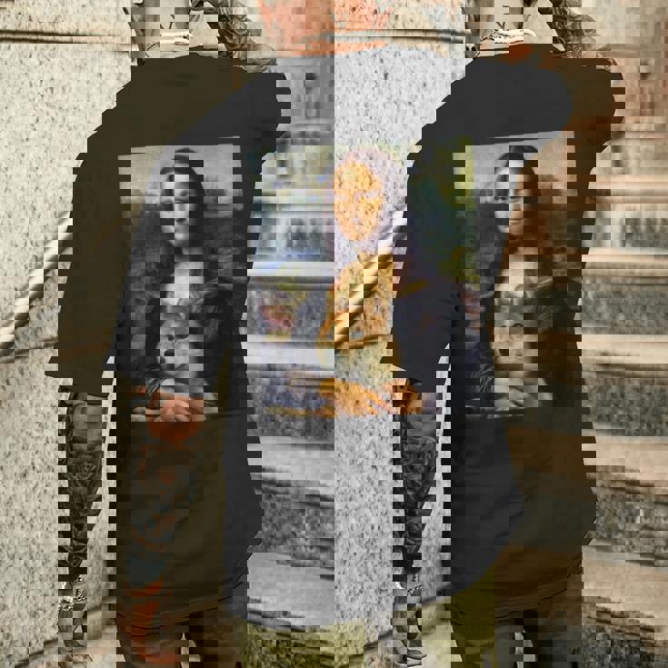 モナリサダヴィンチ プリントシャツ 柴犬とモナリサ メンズTシャツ バックプリント 彼への贈り物