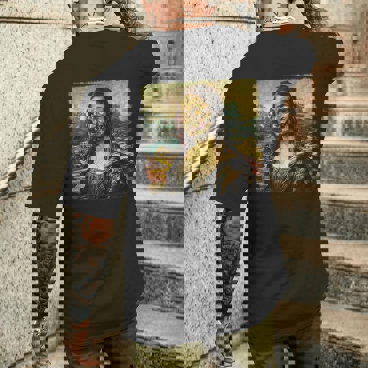 モナリザ ゾンビ ハロウィン 美術教師 モナリザ メンズTシャツ バックプリント 彼への贈り物