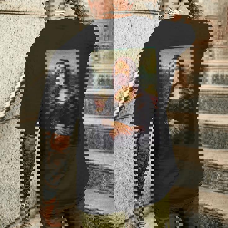 モナリザ チューインガム レオナルド・ダ・ヴィンチ メンズTシャツ バックプリント 彼への贈り物