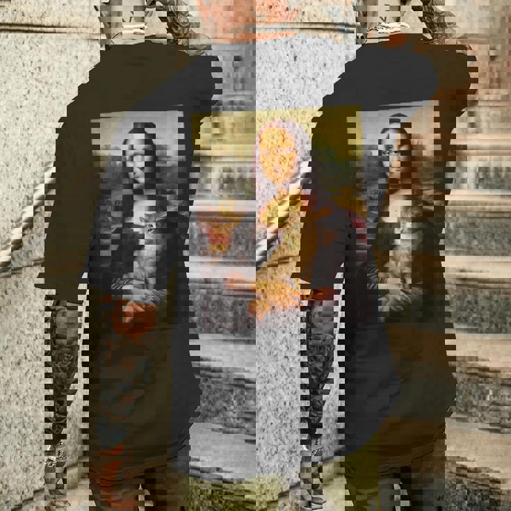 モナリザ 猫 メンズTシャツ バックプリント 彼への贈り物