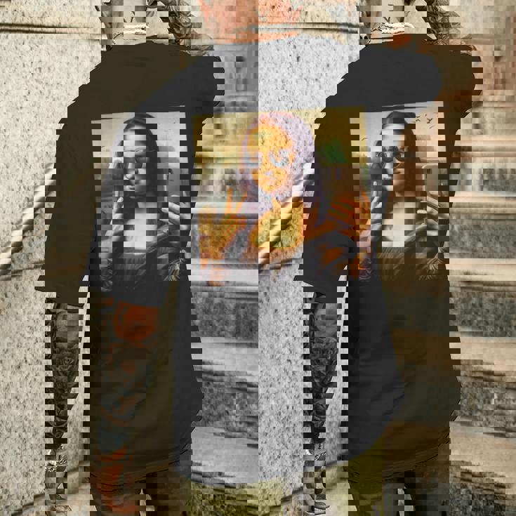 モナリザ・サングラスとセルフィー メンズTシャツ バックプリント 彼への贈り物