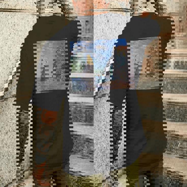 モネのエトルタの断崖 メンズTシャツ バックプリント 彼への贈り物