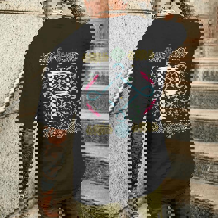 モノグラム 文字 P ケルト ヴィンテージ レトロ メンズTシャツ バックプリント 彼への贈り物